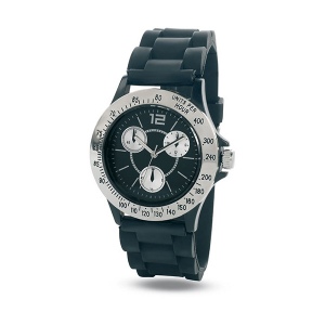 Montre m�tal bracelet silicone publicitaire