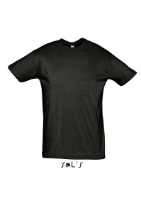 T-Shirt col rond noir 150 g Sol�s - Regent - 11380N publicitaire