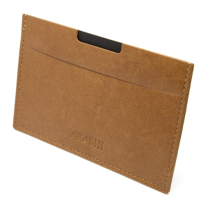 PORTE CARTE GRISE & DOCUMENTS EN SIMILI-CUIR LISSE MARRON