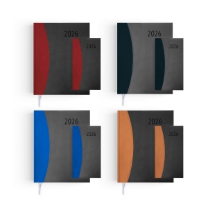 AGENDA EMBOITE PRESTIGE 2026 - MINI 90 x 165 mm - COUVERTURE BORDEAUX - THERMOVIRANT - 4 PAGES (2 FEUILLES) QUADRI EN DEBUT D'AGENDA