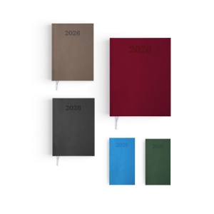 AGENDA EMBOITE PREMIUM 2026 - MINI 90 x 165 mm - COUVERTURE BORDEAUX - THERMOVIRANT - 4 PAGES (2 FEUILLES) QUADRI EN DEBUT D'AGENDA
