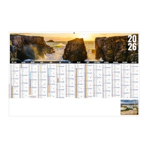 LIBRE CHOIX BRETON 2026 - MAXI 650 x 405 mm - CC REMBORDE - DOS CUISINE - MARQUAGE QUADRI - DIFFERENT RECTO VERSO - 2 OEILLETS CORDON