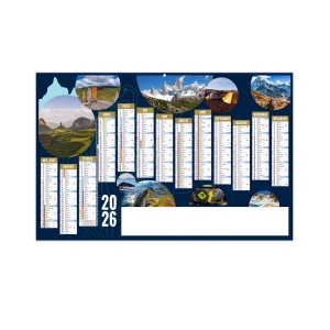 RICHESSES 2026 - MAXI 650 x 405 mm - CC REMBORDE RECTO SEUL - MARQUAGE QUADRI ET PHOTOS PERSONNALISEES - 2 OEILLETS CORDON