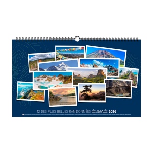 RANDONNÉES DU MONDE 2026 - SMALL 413 x 240 mm - MARQUAGE 1 COULEUR - PAGE DE GARDE REPIQUEE