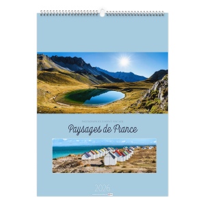 PAYSAGES DE FRANCE 2026 - 7 FEUILLETS - RELIURE SPIRALE - MARQUAGE 1 COULEUR