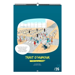 TRAIT D'HUMOUR 2026 - 7 FEUILLETS - RELIURE BAGUETTE - MARQUAGE QUADRI