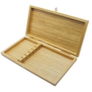 Coffret en ch�ne verni pour 6 couteaux de table publicitaire