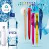 Stylo bille bleue corps et clip plastique en matiere recyclee rpet