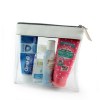 Trousse zippée transparente 185 x 180 x 20 mm en PU