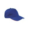 Casquette en coton, 5 panneaux avec broderie tricolore sur la fermeture, fermeture velcro