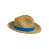 Chapeau en paille avec bande élastique 3 cm applicable et personnalisable.