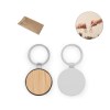 GASTON ROUND. Porte-clés rond en zinc et bambou