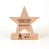 Trophée en bois étoile gravé