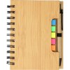 Carnet Niall - Aspect bambou - Avec notes adhésives et stylo bille