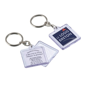 PORTE-CLES TRANSPARENT PORTE-ETIQUETTE