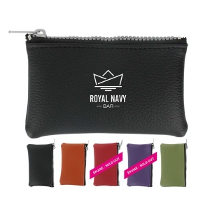 PORTE MONNAIE A FERMETURE ZIP PLASTIQUE EN SIMILI CUIR
