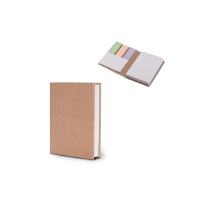 Carnet avec papier repositionnable FSC et marque page