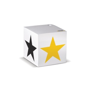 Cube papier blanc avec trou 10x10x10cm