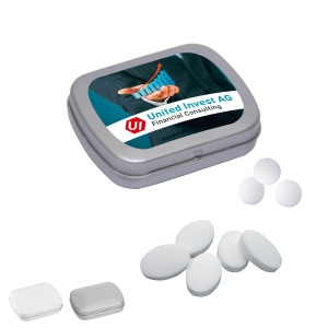 Mini boîte à pastilles avec pastilles à la menthe