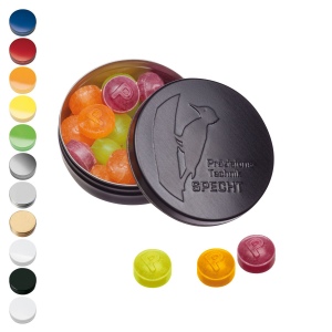 Boîte XS avec couvercle estampé avec pastilles Pulmoll, 16g