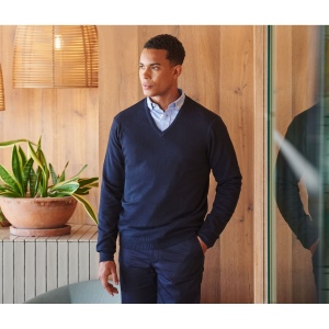 Pull col V homme