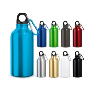 LANDSCAPE. Bouteille de sport 400mL en aluminium avec mousqueton