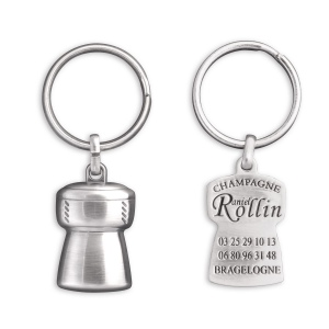 Porte-clés bouchon de champagne 3d 1 face