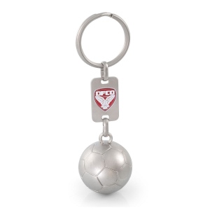 Porte-clés foot ou rugby 3d avec plaque personnalisee