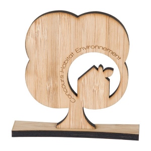 Trophee+socle bambou 10x15 cm (+Gravure laser CO2 LA31)