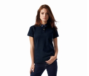 Polo femme 180 col denim