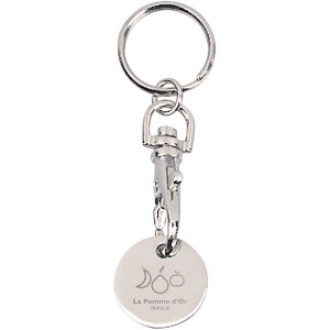 Porte-cles jeton metal lisse (+Gravure laser métal YA31)
