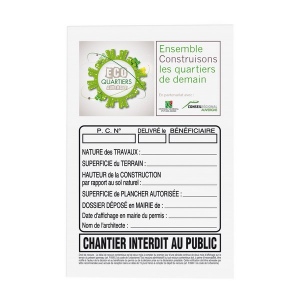 Panneau chantier 80x120 cm 3mm (+Quadri numérique QV11)