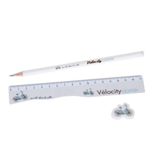 Set bureau regle/gomme/crayon (+Quadrichromie serig textile QT13 )