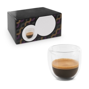 EXPRESSO. Set à café en verre isotherme avec 2 verres