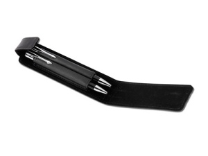 Parure Stylos Bille + Porte-mines Noir Mat - Acier, Recharges Fournies - Parfait Pour Bureau Ou Cadeau