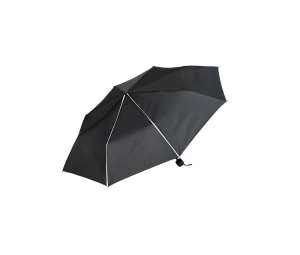 Mini parapluie pliable en 3 dans sa housse de rangement. Fermé : 54cm, ouvert : 99cm.