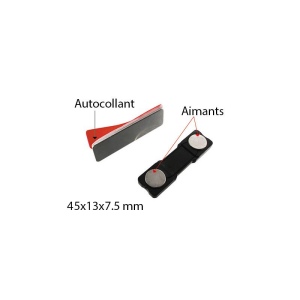 Double aimant avec plaque metal autocollante (p/ bad30)