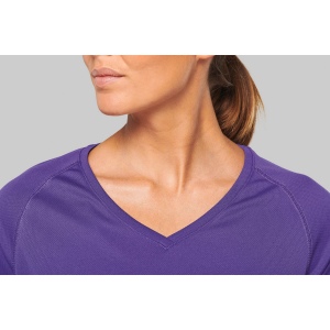 T-shirt de sport manches courtes col v femme