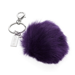 Porte-clés pompon imitation fourrure