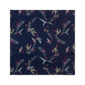 Foulard soie Iris Marine