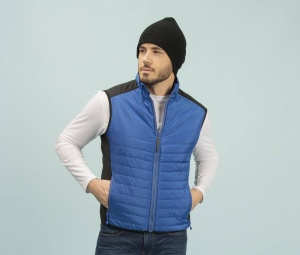 Bodywarmer bi-matière matelassé
