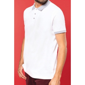 Polo piqué bicolore homme