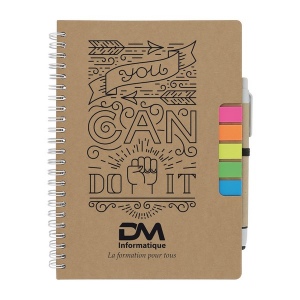 Carnet spirale adhesif / stylo (+Sérigraphie GS21)