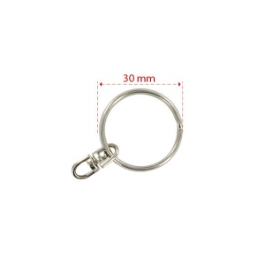 ANNEAUX BRISES DIAM. EXT.30 MM AVEC AXE TOURNANT NICKELE