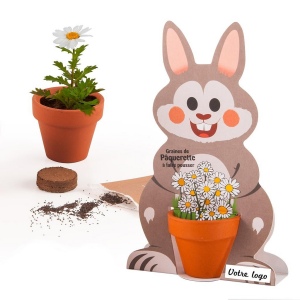 KIT DE PLANTATION 45 MM AVEC CARTE LAPIN DE PÂQUES