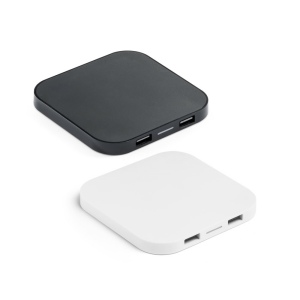 CAROLINE. Chargeur sans fil et hub USB 2'0 en ABS