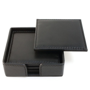 Set de Sous verre carré en cuir Nappa Sandringham