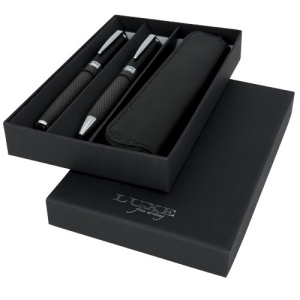 Parure de stylos bille et roller avec étui Carbon (encre noire)