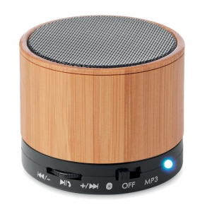 ROUND BAMBOO - Haut-parleur sans fil bambou
