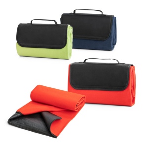 RILEY. Couverture pique-nique en polaire (180 g/m²) avec visière